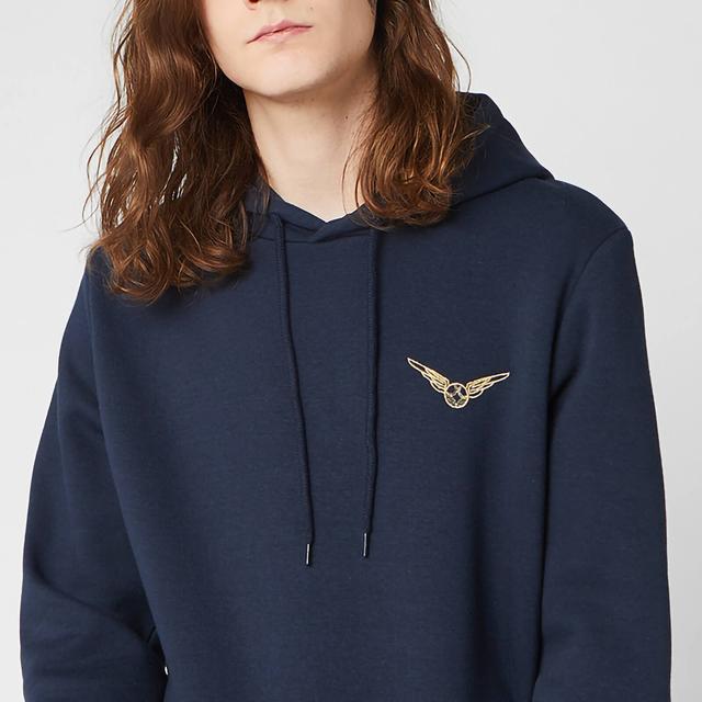 Harry Potter Golden Snitch Unisex Embroidered Hoodie - Navy - XL on Productcaster.