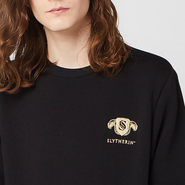 Harry Potter Slytherin Unisex Embroidered Sweatshirt - Black - S on Productcaster.