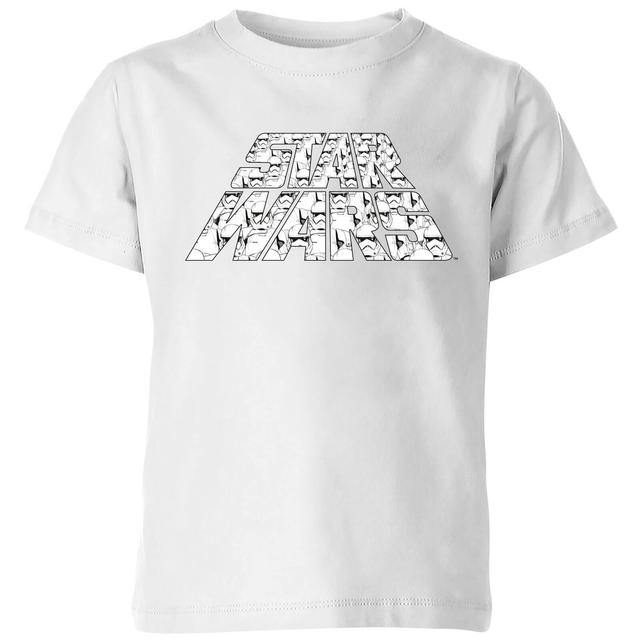 Star Wars The Rise Of Skywalker Trooper Filled Logo Kids' T-Shirt - White - 7-8 años - Blanco on Productcaster.