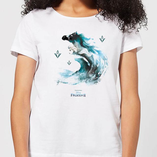 Frozen 2 Nokk Water Silhouette Women's T-Shirt - White - S on Productcaster.