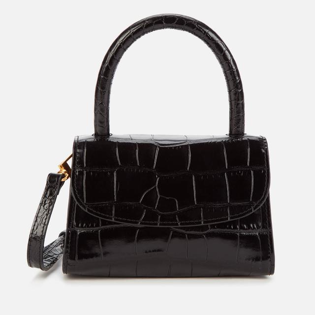 BY FAR Women's Mini Croco Top Handle Bag - Black on Productcaster.