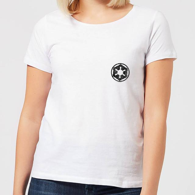 The Mandalorian Galactic Empire Insignia Breast Print Women's T-Shirt - White - XL on Productcaster.