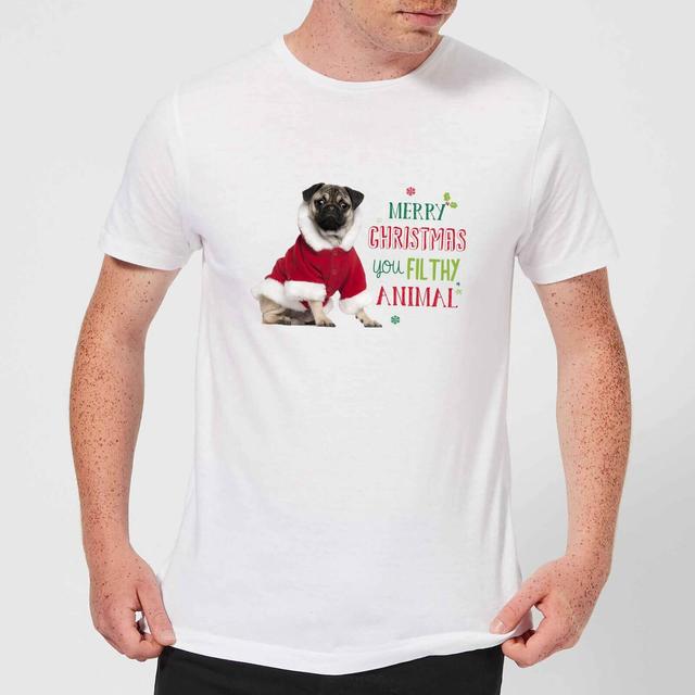 Christmas Pug Men's T-Shirt - White - L - Weiß on Productcaster.