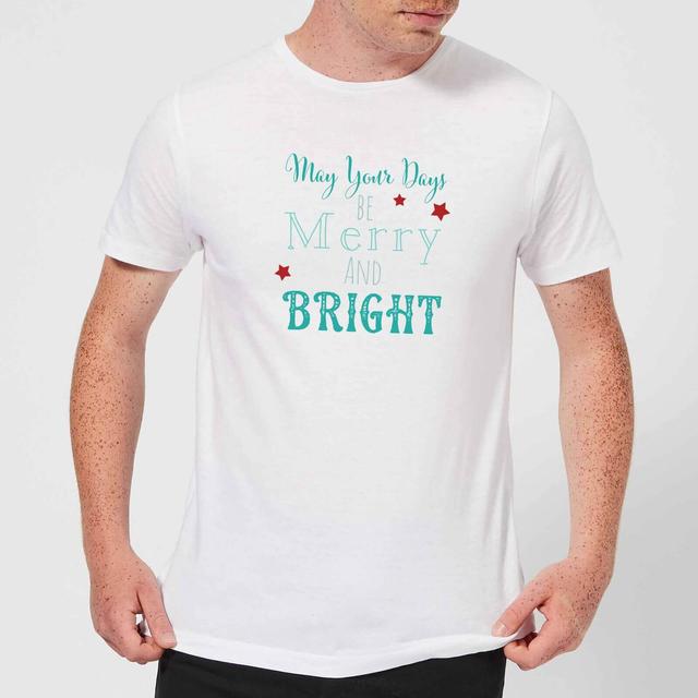 Merry & Bright Men's T-Shirt - White - XXL - White on Productcaster.