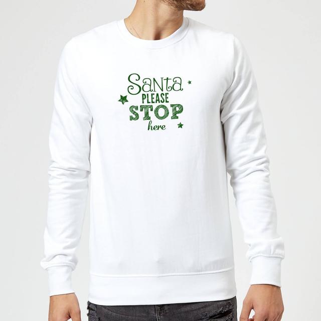 Santa Stop Sweatshirt - White - XXL on Productcaster.