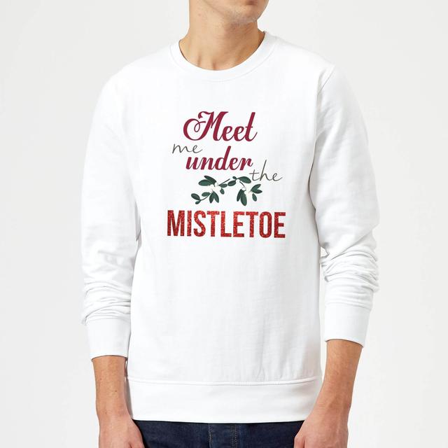 Meet me mistletoe Sweatshirt - White - M - White on Productcaster.