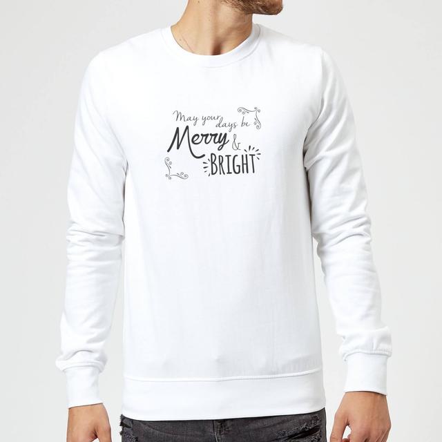 Merry & Bright Days Sweatshirt - White - L - Weiß on Productcaster.