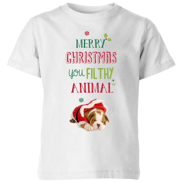 Filthy animal Bulldog Kids' T-Shirt - White - 11-12 Jahre - Weiß on Productcaster.