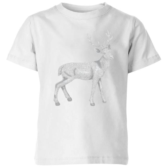 Glitter Stag Kids' T-Shirt - White - 9-10 Jahre - Weiß on Productcaster.