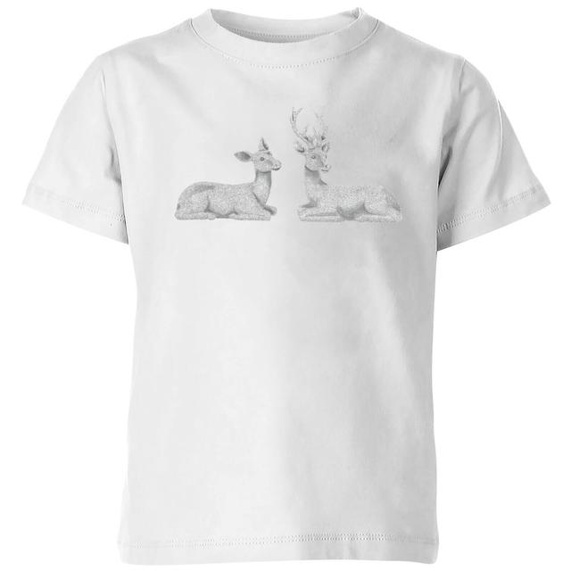 Glitter Stags Kids' T-Shirt - White - 11-12 Jahre - Weiß on Productcaster.