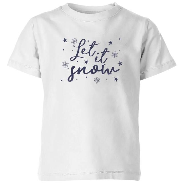 Let is Snow Flakes Kids' T-Shirt - White - 7-8 Jahre - Weiß on Productcaster.