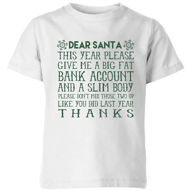 Dear Santa Kids' T-Shirt - White - 9-10 Jahre - Weiß on Productcaster.