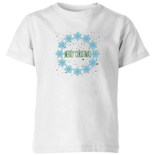 Merry Christmas flakes Kids' T-Shirt - White - 11-12 Jahre - Weiß on Productcaster.