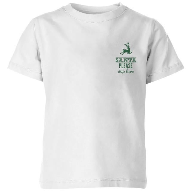 Santa stop Pocket Kids' T-Shirt - White - 3-4 Jahre - Weiß on Productcaster.