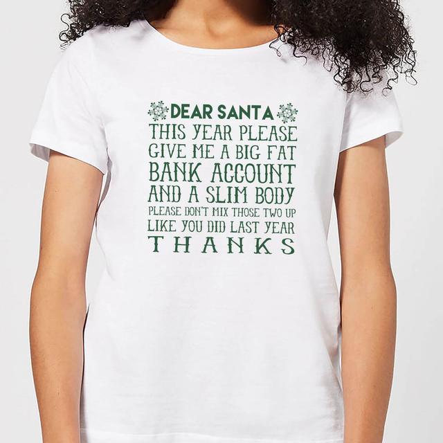 Dear Santa Women's T-Shirt - White - XXL - Weiß on Productcaster.