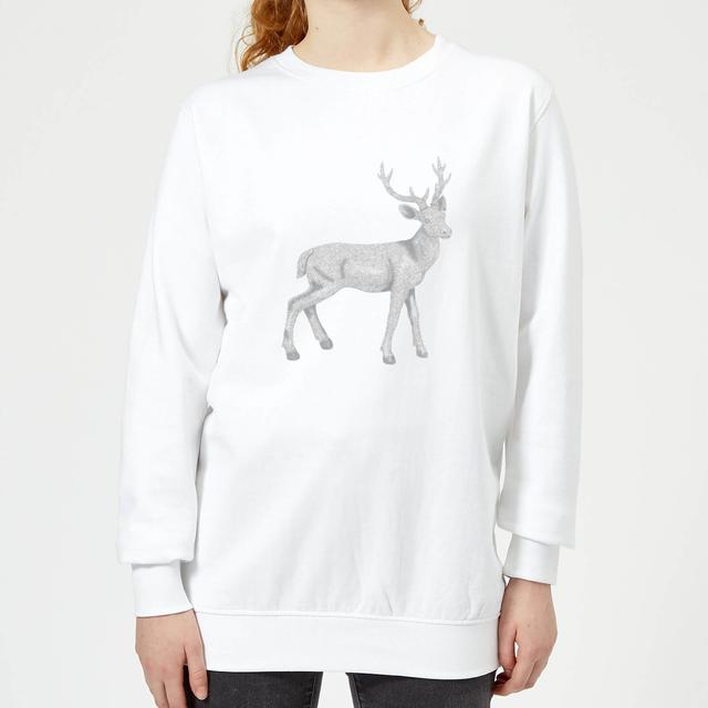 Glitter Stag Women's Sweatshirt - White - XL - Weiß on Productcaster.