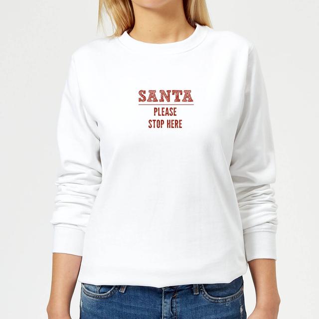 Stop here Women's Sweatshirt - White - XS - Weiß on Productcaster.