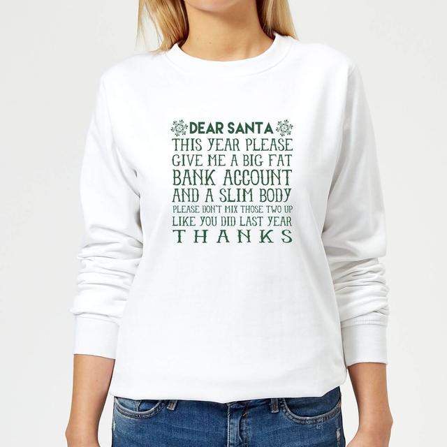 Dear Santa Women's Sweatshirt - White - L - White on Productcaster.