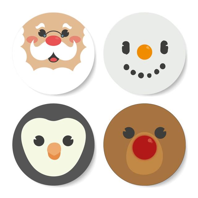 Christmas Character Round Coaster Set on Productcaster.