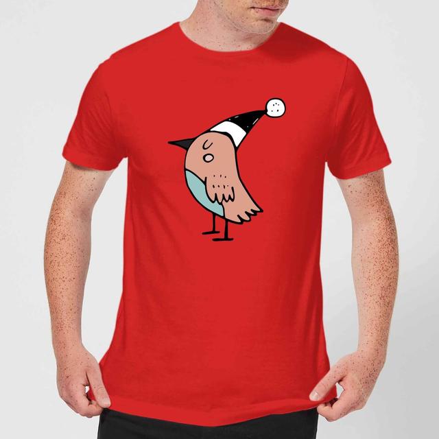 Festive Robin Men's T-Shirt - Red - XL - Rot on Productcaster.