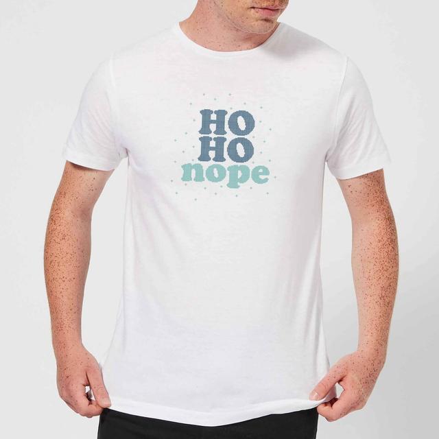 Cross Stitch Ho Ho Nope Men's T-Shirt - White - M - Weiß on Productcaster.