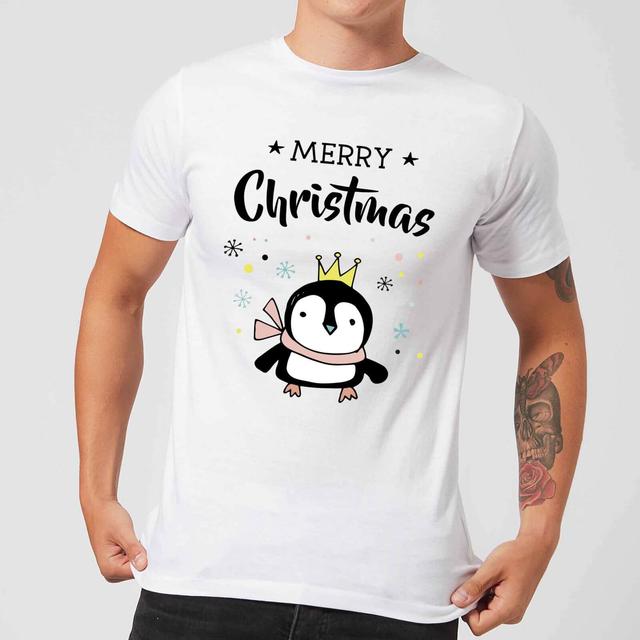 Merry Christmas Penguin Men's T-Shirt - White - 5XL - White on Productcaster.