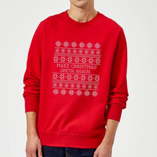 Make Christmas Greta Again Sweatshirt - Red - XL on Productcaster.