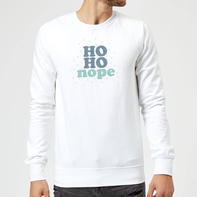 Cross Stitch Ho Ho Nope Sweatshirt - White - M - Weiß on Productcaster.