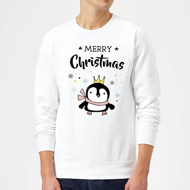 Merry Christmas Penguin Sweatshirt - White - M - Weiß on Productcaster.