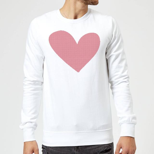 Cross Stitch Heart Sweatshirt - White - XXL - White on Productcaster.