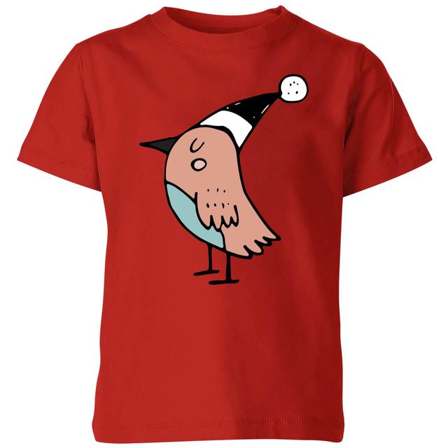 Festive Robin Kids' T-Shirt - Red - 3-4 Jahre - Rot on Productcaster.