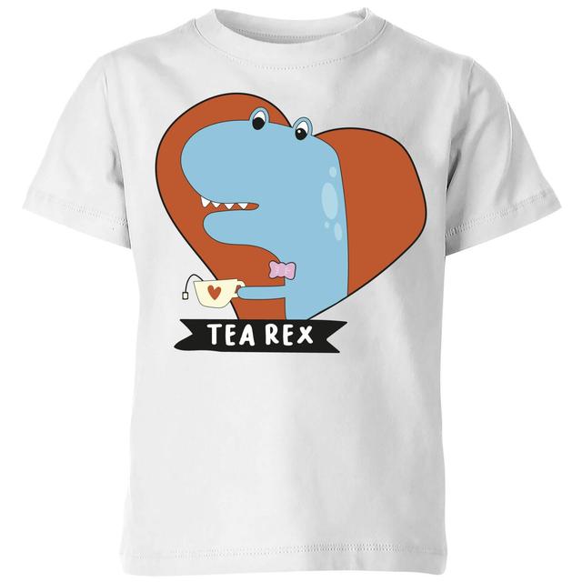 Tea Rex Kids' T-Shirt - White - 7-8 Years - White on Productcaster.