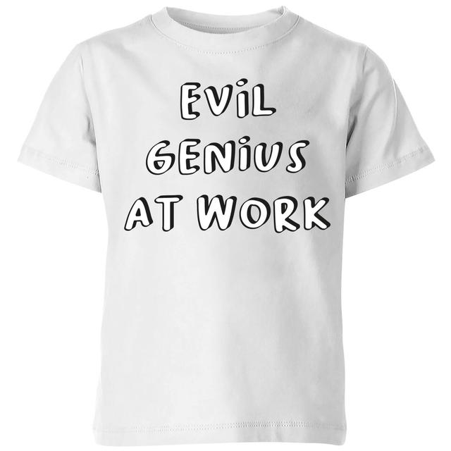 Evil Genius At Work Kids' T-Shirt - White - 9-10 Jahre - Weiß on Productcaster.