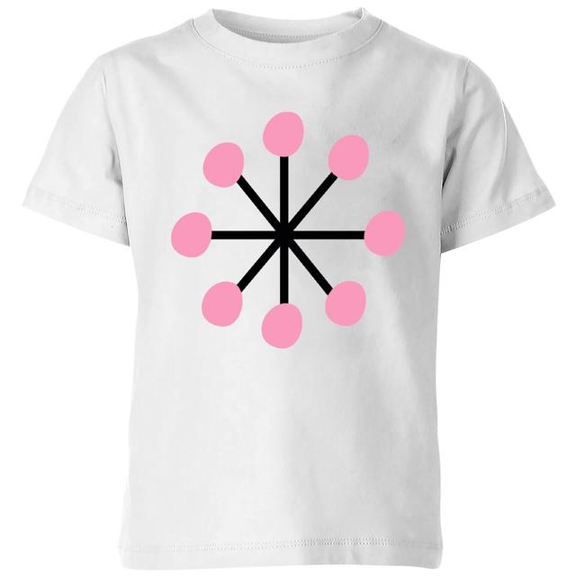 Pink Snowflake Kids' T-Shirt - White - 9-10 Jahre - Weiß on Productcaster.