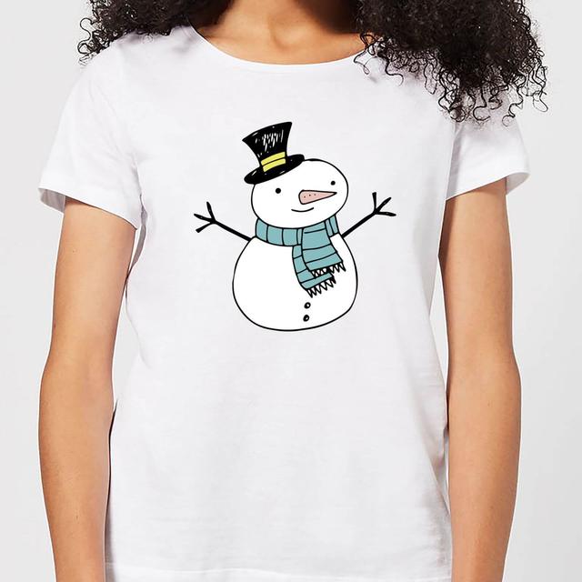 Christmas Snowman Women's T-Shirt - White - S - White on Productcaster.