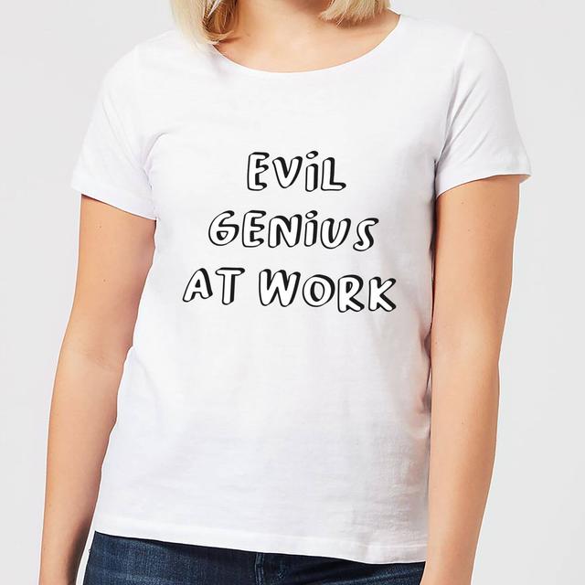 Evil Genius At Work Women's T-Shirt - White - S - Weiß on Productcaster.