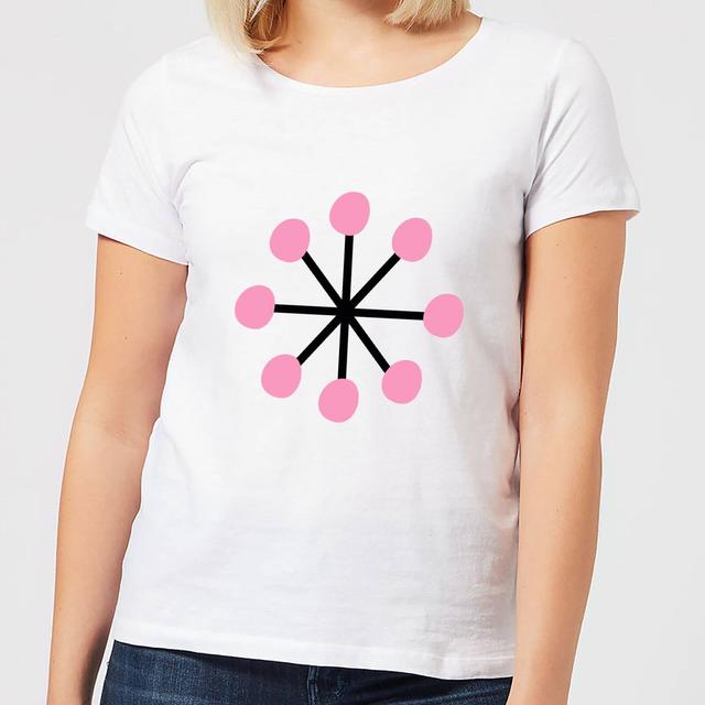 Pink Snowflake Women's T-Shirt - White - S - Weiß on Productcaster.