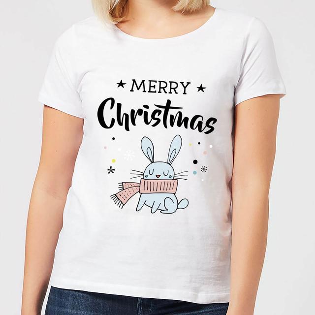 Merry Christmas Rabbit Women's T-Shirt - White - M - Weiß on Productcaster.