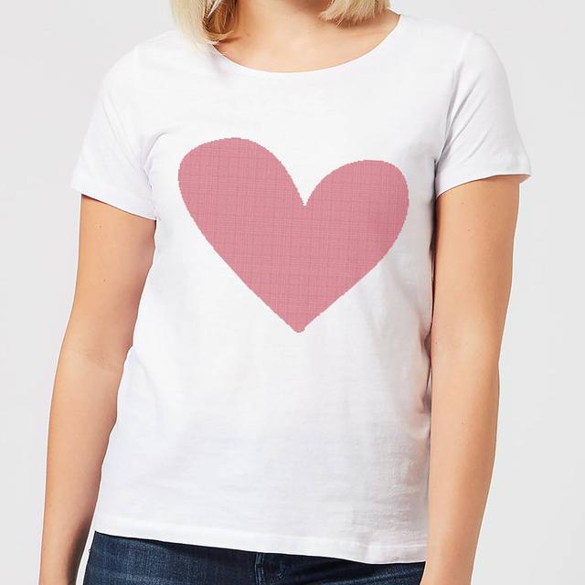 Cross Stitch Heart Women's T-Shirt - White - M - White on Productcaster.