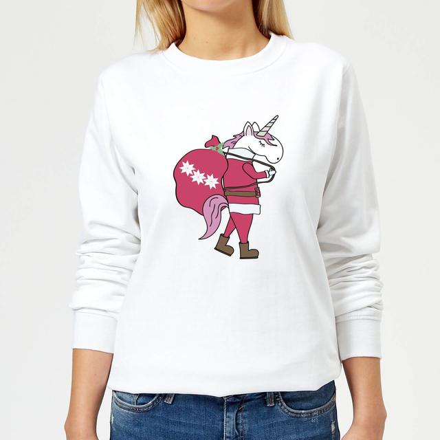 Unicorn Santa Women's Sweatshirt - White - S - Weiß on Productcaster.