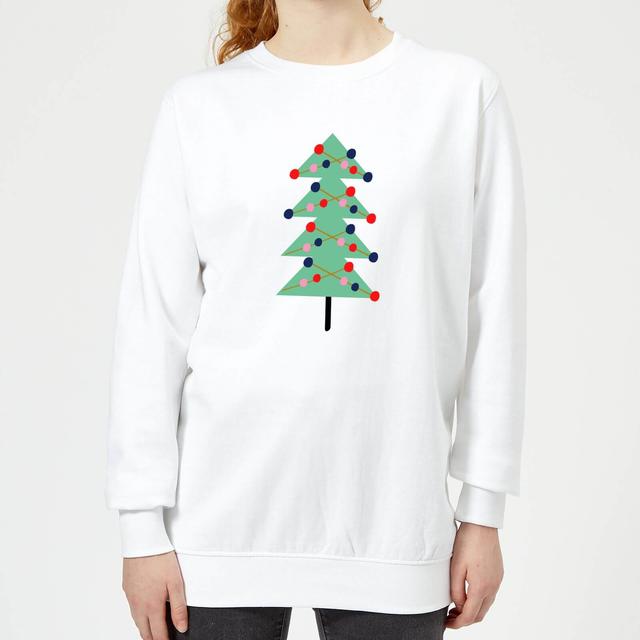 Christmas Tree With Lights Women's Sweatshirt - White - XL - Weiß on Productcaster.