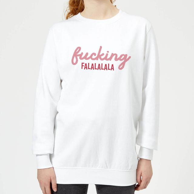 Cross Stitch Fucking Falalalalalala Women's Sweatshirt - White - XS - White on Productcaster.