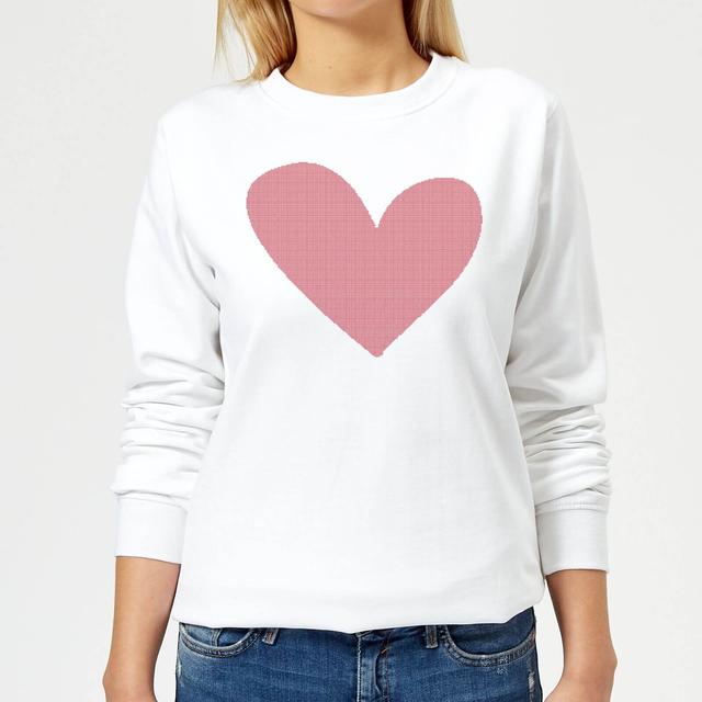 Cross Stitch Heart Women's Sweatshirt - White - XXL - Weiß on Productcaster.