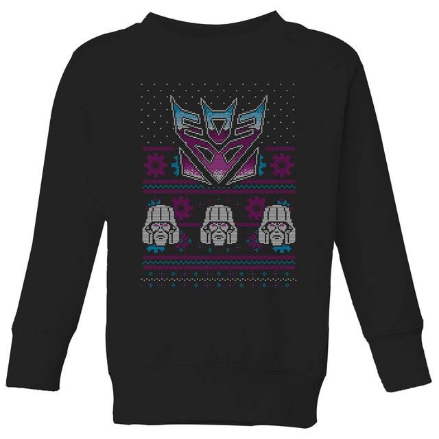 Decepticons Classic Ugly Knit Kinder Weihnachtspullover – Schwarz - 7-8 Jahre on Productcaster.