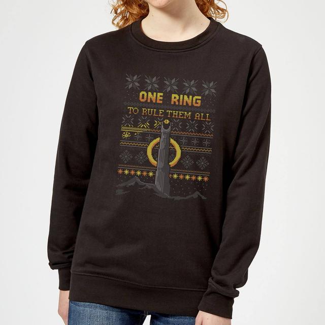 The Lord Of The Rings One Ring Women's Christmas Sweater in Black - 4XL on Productcaster.