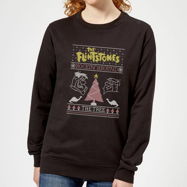 Flintstones Rockin Around The Tree Sudadera Navideña de Mujer - Negra - L - Negro on Productcaster.