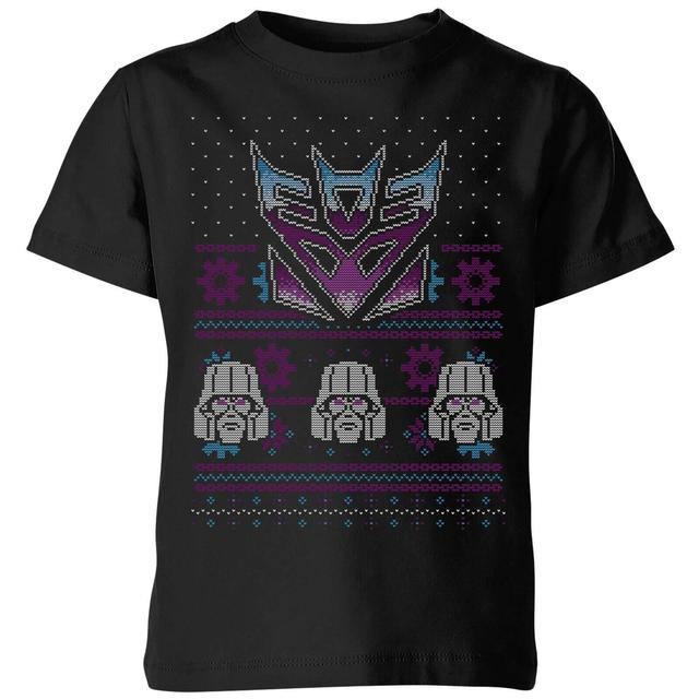 Decepticons Classic Ugly Knit Kids' Christmas T-Shirt - Black - 9-10 Years on Productcaster.