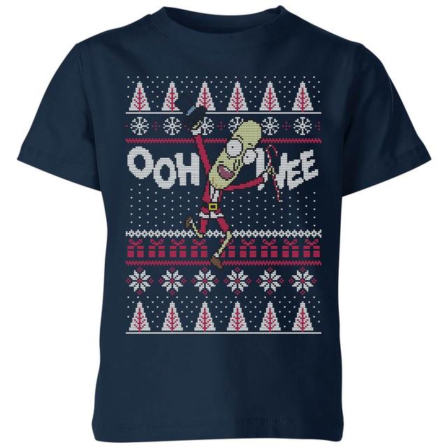 Rick and Morty Ooh Wee Kids' Christmas T-Shirt - Navy - 9-10 Years on Productcaster.