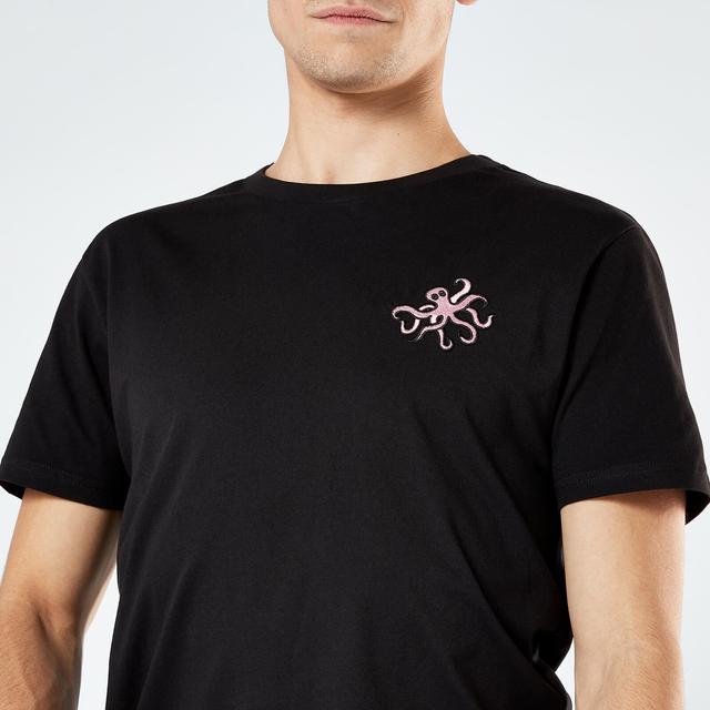 Octopus Unisex Embroidered T-Shirt - Black - L - Schwarz on Productcaster.