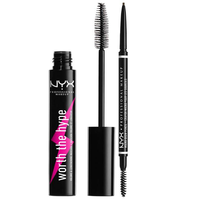 NYX Professional Makeup Micro Eyebrow Pencil and Black Volumizing Mascara Duo (Worth £18.00) on Productcaster.